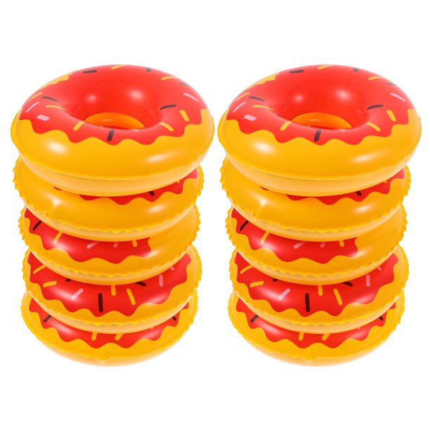KAKOWELY 10 mini anillos de natación inflables con forma de dona.