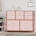 thumbnail image 7 of Homhougo—10 Drawer Dresser Chest of Drawers for Bedroom Living Room, Fabric Storage Organizer With Wood Top, Side Pockets & Hooks for Entryway, Hallway, Closet, Nursery, for Women Girls, Pink, 7 of 7