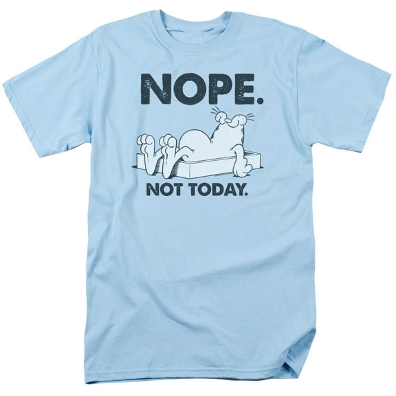 Garfield Nope S/S Adult 18/1 T-Shirt Light Blue