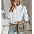thumbnail image 3 of ZANKLEY Shirts for Women Long Sleeve Shirt Button Down Loose Outfits Blouse Tops, 3 of 6