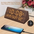 thumbnail image 2 of Despertador DreamSky de madera con fecha, puerto USB, temperatura, 2 of 6