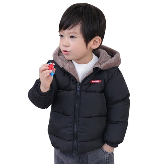 XXWXYD Toddler Boys Girls Winter Coat, B𝖾ar Ears Hooded Two-Wear Thicken Jacket, Windproof Zipper Warm Fleece Outerwear, Cute Pockets Soft Cozy Reversible