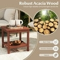 thumbnail image 4 of Patiojoy 2pcs Patio Side Table Double-Tier Acacia Wood End Table Slatted Tabletop & Shelf Outdoor Small Side Table with Storage, 4 of 8