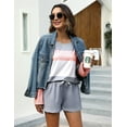 thumbnail image 1 of Uniexcosm Women's Casual Lounge Set Long Sleeve Tops and Shorts Sleepwear, 1 of 10