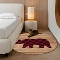thumbnail image 2 of Round Rugs 3Ft, Red Black Plaid Bear Round Area Rug Washable Indoor Throw Carpet, Farmhouse Cabin Brown Wood Grain Small Non Slip Circle Rug for Bedroom Living Room Home Decor Aesthetic, 2 of 8