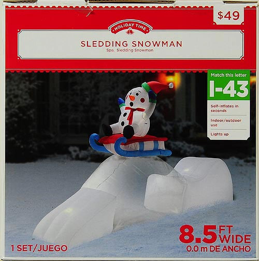 Holiday Time 8.5' Sledding Snowman Christmas Inflatable - image 2 of 2