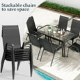 thumbnail image 5 of LAZY BUDDY Outdoor Dining Table Set, 7-Piece Patio Furniture Set with Glass Table and 6 Chairs for Porch, Deck, Backyard, 5 of 9