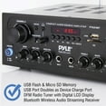 thumbnail image 5 of PYLE PTA24BT - Compact Bluetooth Home Audio Amplifier, 2-Ch. Audio Source Stereo Receiver System with FM Radio, MP3/USB/SD/AUX Playback (250 Watt), 5 of 6