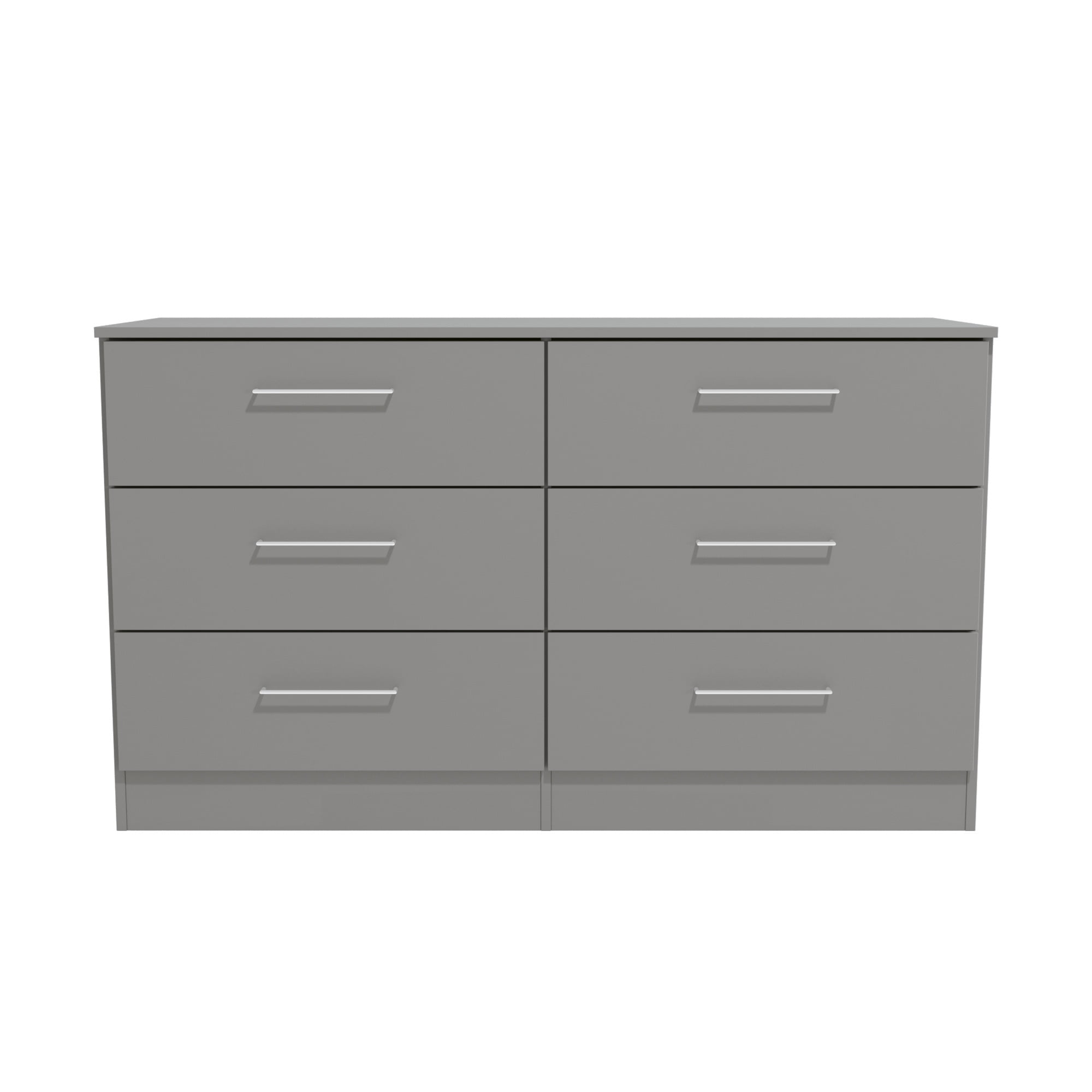 Kappesberg Foster Gray 50.3"W 6-Drawer Dresser and Two 3-Drawer Chests Bedroom Set - for Adults and Teens