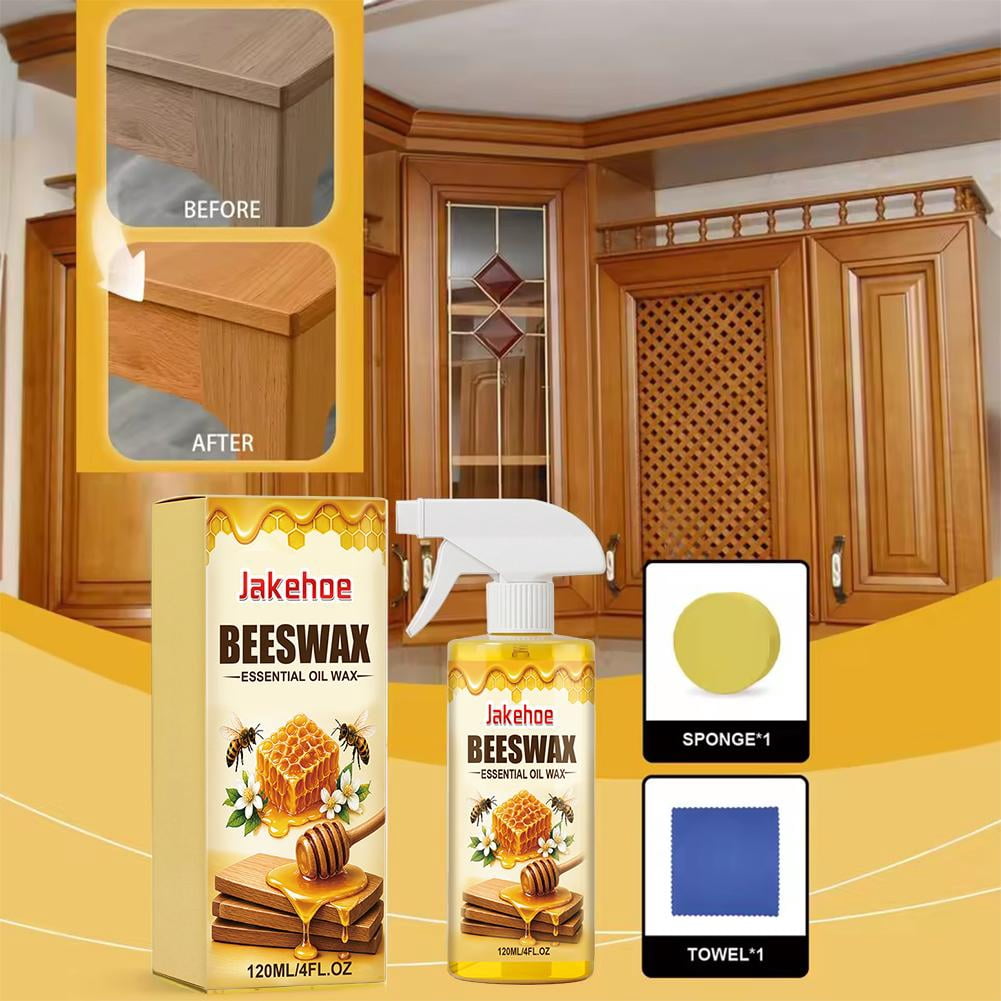 120ML Beeswax Furniture Polish Spray, Wood Polishing Maintenance Spray for Wooden Surface Care