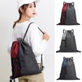 thumbnail image 2 of Dalazy Drawstring Packable Backpack Earphone Hole Adjustable Card Water Bottle Headset Storage Bag Outdoor Camping Bags Organizer Dark Blue, 2 of 8