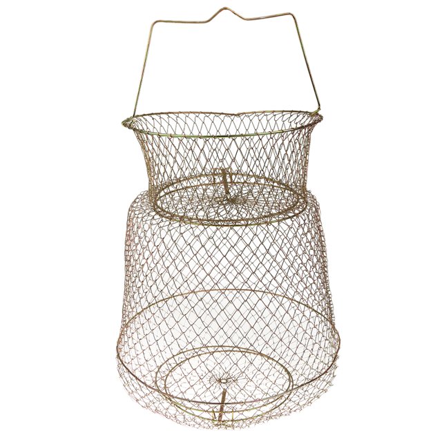Jaula de Cangrejo de Camarón de Canasta de Pescado de Alambre de Acero Plegable - 30 Cm 30 centimetros Sunnimix Flotante cesta de alambre