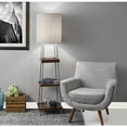 thumbnail image 4 of Adesso Henry 63.25" Wireless Charging USB Walnut Brushed Steel 3-Shelf Floor Lamp, 4 of 10