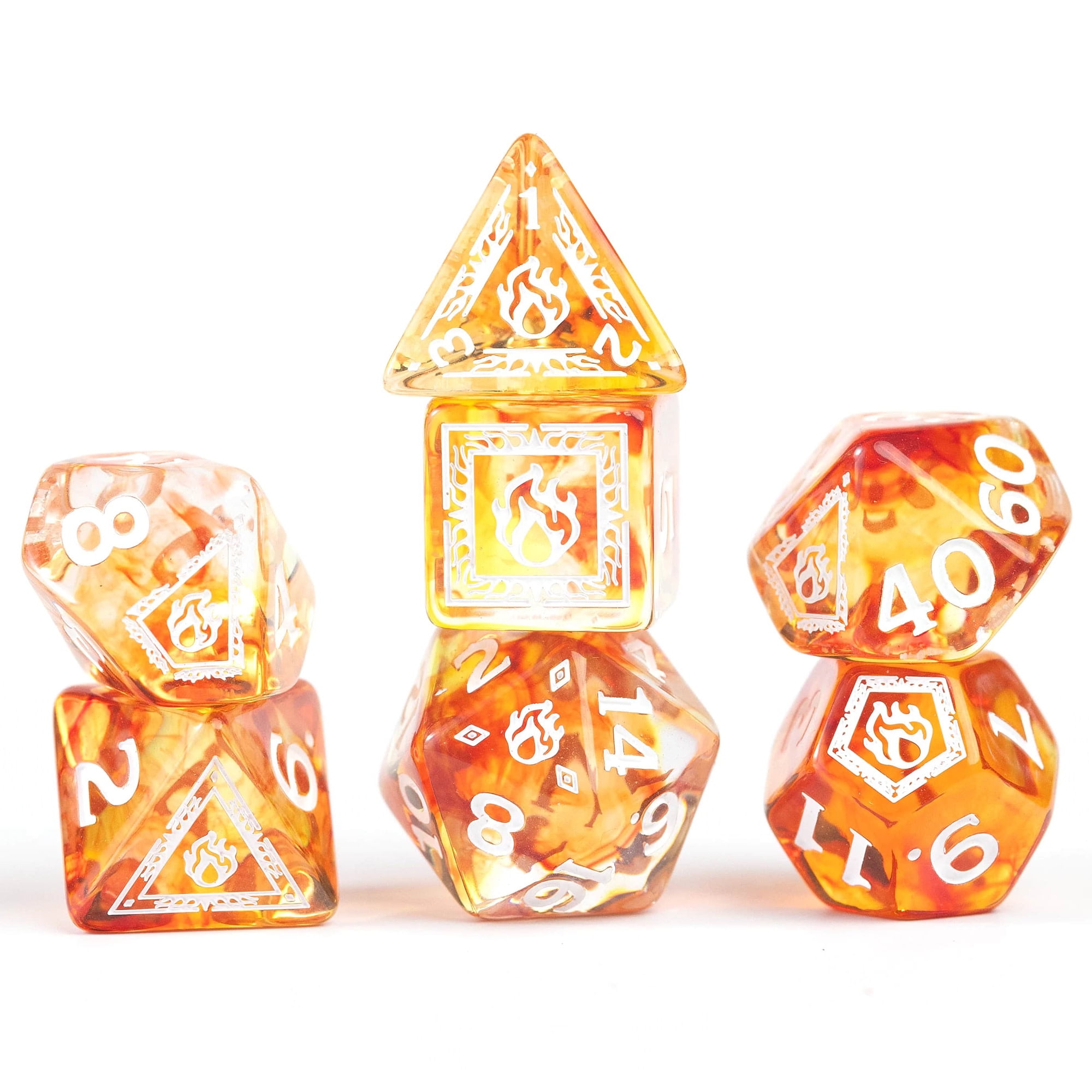 Dungeons & Dragons: D&D Adventure Dice: Sorcerer - Orange - 16pc RPG Set, Class Symbols, Roleplaying Game Accessory, Sirius Dice, Officially Licensed