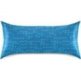 thumbnail image 3 of GZHJMY Blue Knitted Texture Satin Pillowcases for Hair and Skin Soft Like Silk Pillowcase, Satin Cooling Pillow Cases with Envelope Closure, Comfortable and Breathable, 20" x 30" Home Decor, 3 of 7