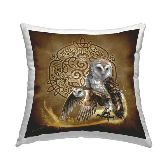 Stupell Industries Owls & Celtic Knot Decorative Printed Throw Pillow, 18 x 18