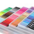 thumbnail image 2 of Dual Tip Markers 100 Colors Washable Wide Applications Soft Tip Markers Set for Students, 2 of 4