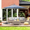 thumbnail image 2 of Ainfox 10FT Patio Cantilever Umbrella with Cross Base 360 Degree Rotation Outdoor Umbrella Red, 2 of 5