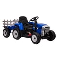 thumbnail image 1 of 12V Kids Electric Ride-On Tractor with Trailer – 7-LED Headlights – MP3/USB Player – 2+1 Gear Shift – Remote Control – Slow Start – Battery Powered – 35W Motor – EVA Tread Tires, 1 of 99