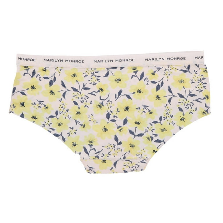 Marilyn Monroe Women's Seamless Sports Band Hipster Panties 5 Pack - Navy  Blue & Yellow Floral - Small 