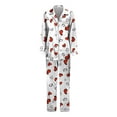 thumbnail image 4 of Aoiroe Womens Loungewear Set Valentines Pajamas For Women Casual Outfits For Women Satin Pajamas Pj Sets For Women Womens Matching Sets Button-Down Satin Pajamas Sleepwear Soft Pajama Set L, 4 of 4