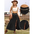 thumbnail image 2 of DARING DIVA Women's Summer High Waisted A Line Casual Long Maxi Skirts X-Small Black, 2 of 6