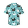 thumbnail image 3 of Uemuo Lovely Roosters Printed Regular Fit Short Sleeve Casual Hawaiian Shirt for Men,Aloha shirt,Tropical shirt,Floral print shirt,Vacation Beach shirt-, 3 of 9