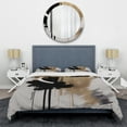 thumbnail image 3 of Designart "Expression in Black, White, and Gold III" Abstract Bedding Covert Set - Modern Black Geometric Bed Set With 2 Shams, 3 of 6