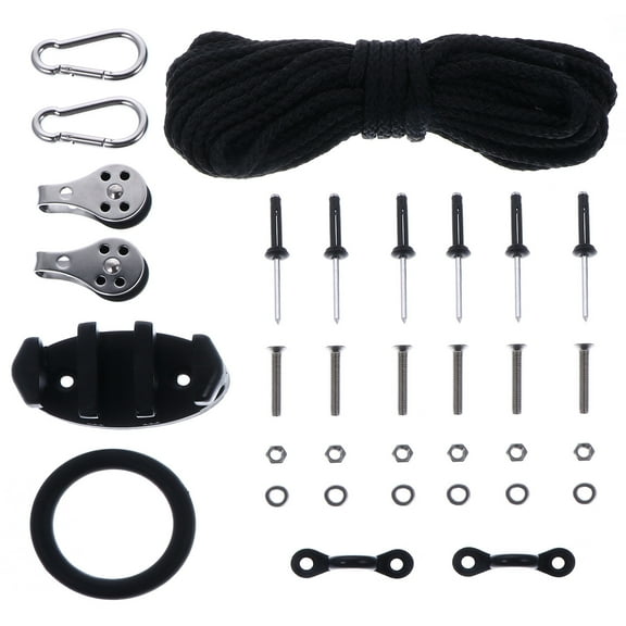 GETAJGHSD 1Set Canoe Anchor Trolley System with Anchor Cleat and Tie for Stable Mooring