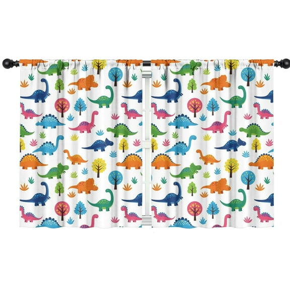 Blackout Kids Curtains,Dinosaur and Tree Pattern Childrens Insulated Curtains Set Of 2,Bedroom Essentials,Toddler Room Decor 42"x54"