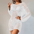 thumbnail image 3 of Women's Long Knit Swim Cover-Up Dress Casual Solid-Color Beach Cover-Ups for Summer, 3 of 6