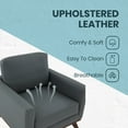 thumbnail image 6 of LeisureMod Chester Modern Faux Leather Arm Chair With Birch Wood Base Gray, 6 of 14