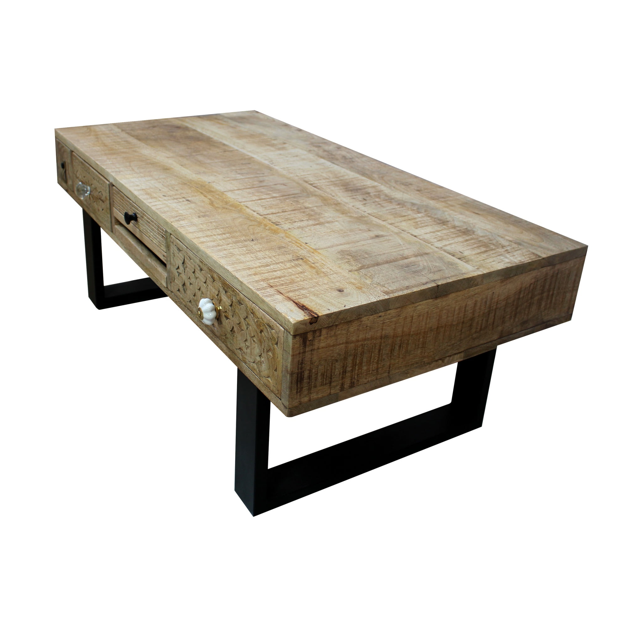 5 Drawer Wooden Rectangular Coffee Table with Sled - Walmart.com
