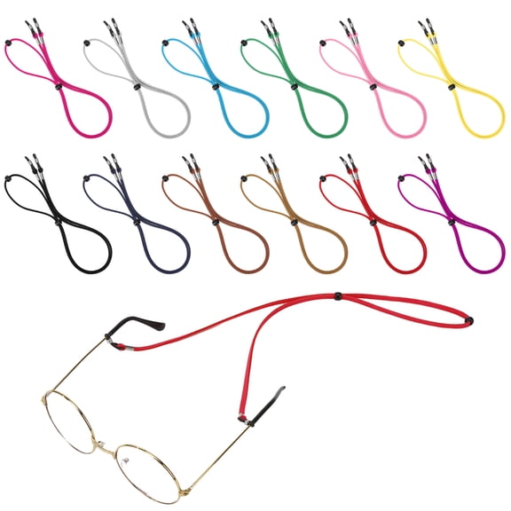 Abaima 12 Pcs Sport Glasses String Straps, 26 Inch Adjustable Eyeglasses Lanyard, Neck Sunglasses Holder Strap, Non-Slip Glasses Chain Cords for Men Women Daily Sports