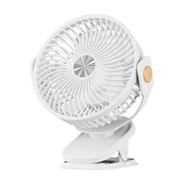 Portable Clip on Fan, 360° Rotate Battery Operated Stroller Fan, 3 Speed Quiet Mini Personal Desk Fan, Usb Rechargeable Fan with Light for Outdoor Camping Golf Cart Stroller Home Office