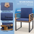 thumbnail image 3 of Gymax 7PCS Acacia Wood Patio Dining Set Cushioned Dining Chair & Table Set w/ Umbrella Hole, 3 of 7