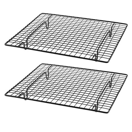 

2Pcs Nonstick Cooling Rack Bread Cake Drying Rack Cookies Cooling Rack (Black)