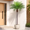 thumbnail image 6 of 8ft Artificial Phoenix Palm Tree, Faux Coconut Silk Tropical Fake Palm Plant for Indoor Outdoor Home Office Patio Bathroom Pool Coastal Decor(Set of 2), 6 of 8