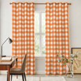thumbnail image 5 of Kitchen Curtains 84 Inch Length 2 Panels, Orange Grommets Window Treatment Curtain, Country French Rustic Buffalo Plaid Modern Art Thermal Curtains Drapes for Living Room/Bathroom, 5 of 9