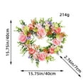 thumbnail image 3 of Clearance Wreath under $10,Idyllic Heart Shaped Wreath Floral Rose Artificial Garland Door Wreath For Home Wedding Decoration, 3 of 9