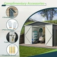 thumbnail image 6 of LZBEITEM 10 x 10 ft Outdoor Storage Shed, Metal Garden Tool Shed with Lockable Door, Outside Sheds & Storage Galvanized Steel, Black, 6 of 8