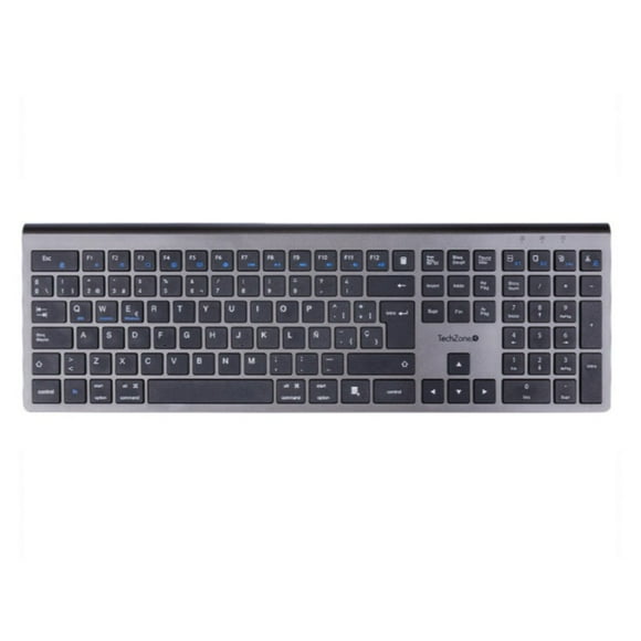 Teclado Techzonet ZACTCB01, Inalambrico, Bluetooth,Recargable, Usb Tipo C.