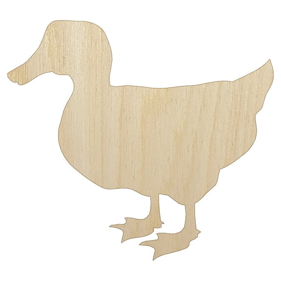 Duck Standing Mallard Solid Wood Shape Unfinished Piece Cutout Craft DIY Projects - 4.70 Inch Size - 1/8 Inch Thick