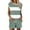 Green, variant on SwiftWear Women's Summer Striped Round Neck Short Sleeve Shorts Pajamas Set - Soft Breathable Loungewear with Pockets & Drawstring,Casual Sleepwear