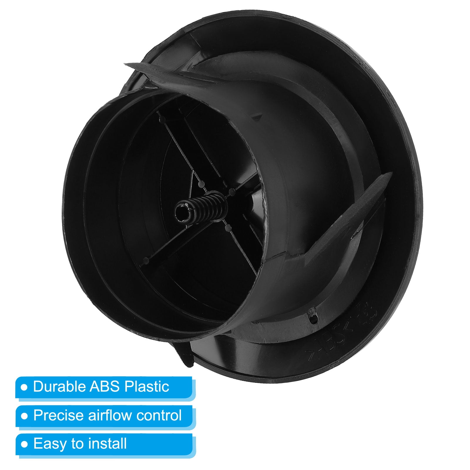 Uxcell 4 Inch Round Air Vent, 1Pcs ABS Adjustable Soffit Exhaust Vent Cover for Home Living Room Kitchen Office, Black