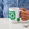 thumbnail image 4 of CafePress - Rethink The Future, Recycle Large Mug - 15 oz Ceramic Large White Novelty Mug, 4 of 6