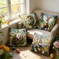thumbnail image 5 of PONPRNGY Spring Easter Bunny Throw Pillow Covers 17x17 Set of 4 Decorative Pillows Case Soft Short Plush Cushion Covers for Couch Sofa Patio Garden Spring Decor, 5 of 6