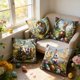 thumbnail image 5 of Juego de 4 fundas de cojín de Pascua | Fundas de cojín decorativas de 45 x 45 cm con estampado de conejo y huevo para sofá, cama y sofá | Decoración de Pascua para el hogar, 5 of 6
