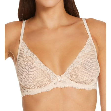 

Women s Timpa 16541 Alice Lace Plunge Bra (Beige 36D)