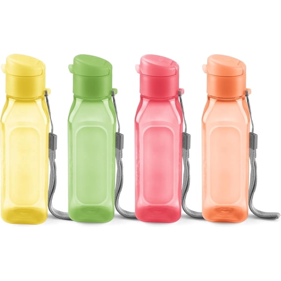 MILTON 4 Pack 10oz Reusable Water Bottles with Carry Strap – bright